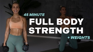 45 MIN FULL BODY STRENGTH WORKOUT | + Weights | No Jumping |With Repeat | Muscle Building