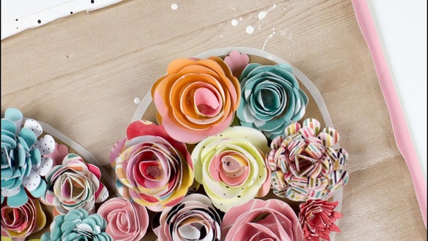 Scrapbook process video, 7, Flower heart Hip Kit