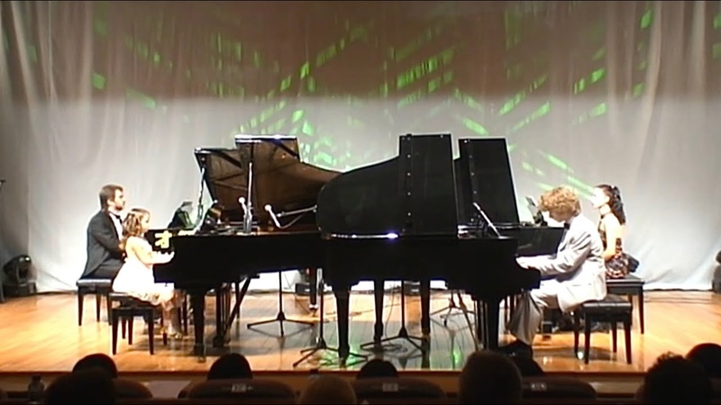 Vivaldi Bach Concerto for 4 pianos. Aleksei, Tatiana, Alex, Mariya Kostenko. 2007
