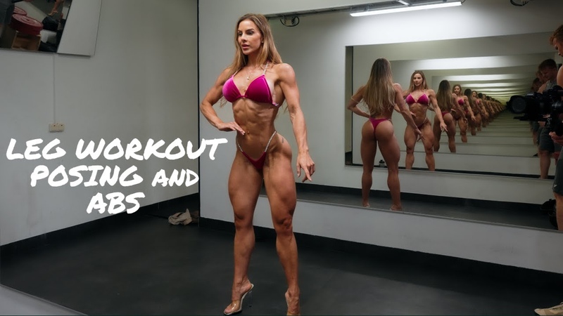 LEG WORKOUT GLUTES FOCUS POSING 3 WEEKS OUT with Jessica