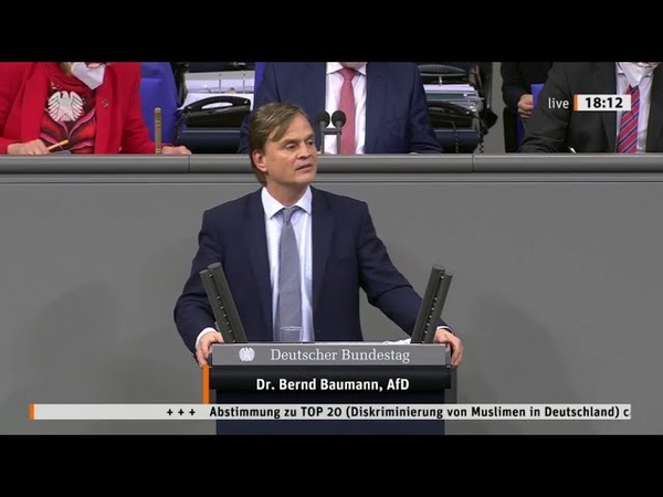 Bundestag. Muslime sind KEINE Dr. Bernd Baumann, Af