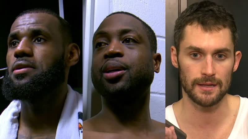 Dwyane Wade, Le Bron James and Kevin Love talk Cavaliers winning streak,