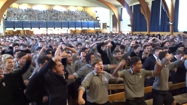 New Zealand students giving intense Haka farewell to their retiring
