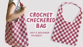 crochet checkered bag tutorial | easy and beginner friendly!