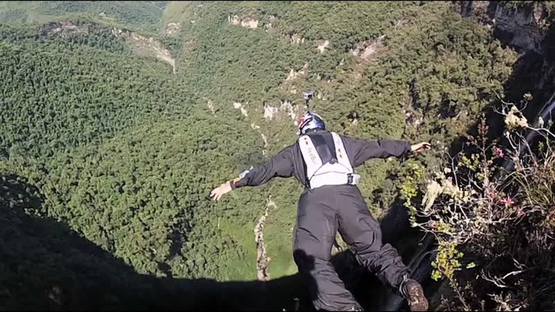 Waterfall BASE Jump in