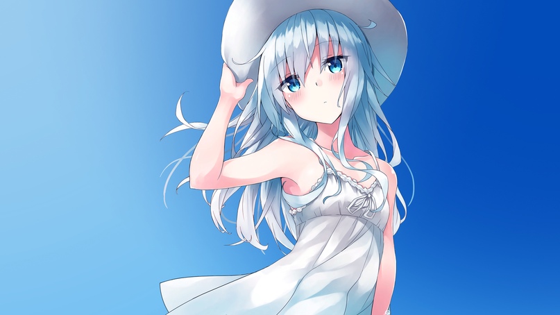 Blue haired anime character