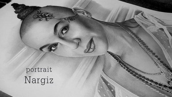 Drawing Nargiz, Portrait painting, Art by Tetti