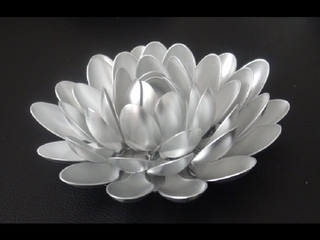 Recycled Plastic Spoon Lotus Flower DIY