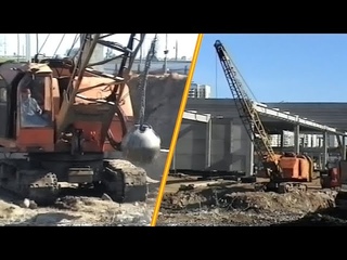 Экскаватор Э-5111 с ''шар бабой''/Excavator E-5111 with crushing ball ()