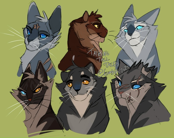 Синяя Звезда, Желудь, Невидимка, Частокол, Крутобок и Камень© talkingtalltales#KV_ZZ_ART