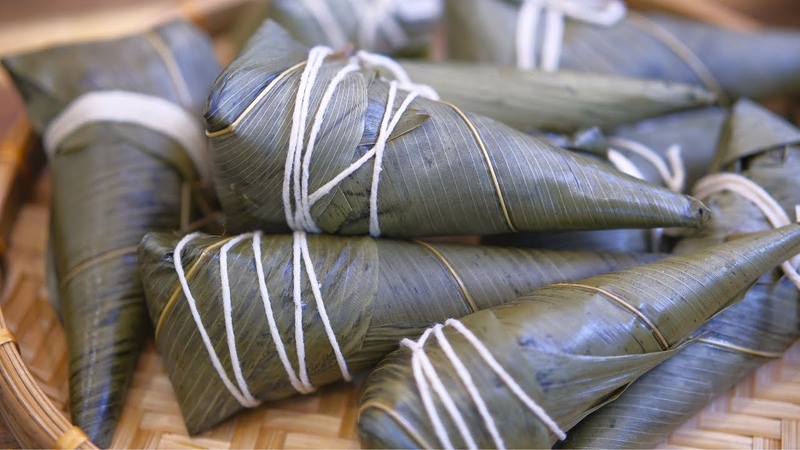 Easy Zongzi Recipe with Red Bean Paste Filling ( Dragon Boat Festival